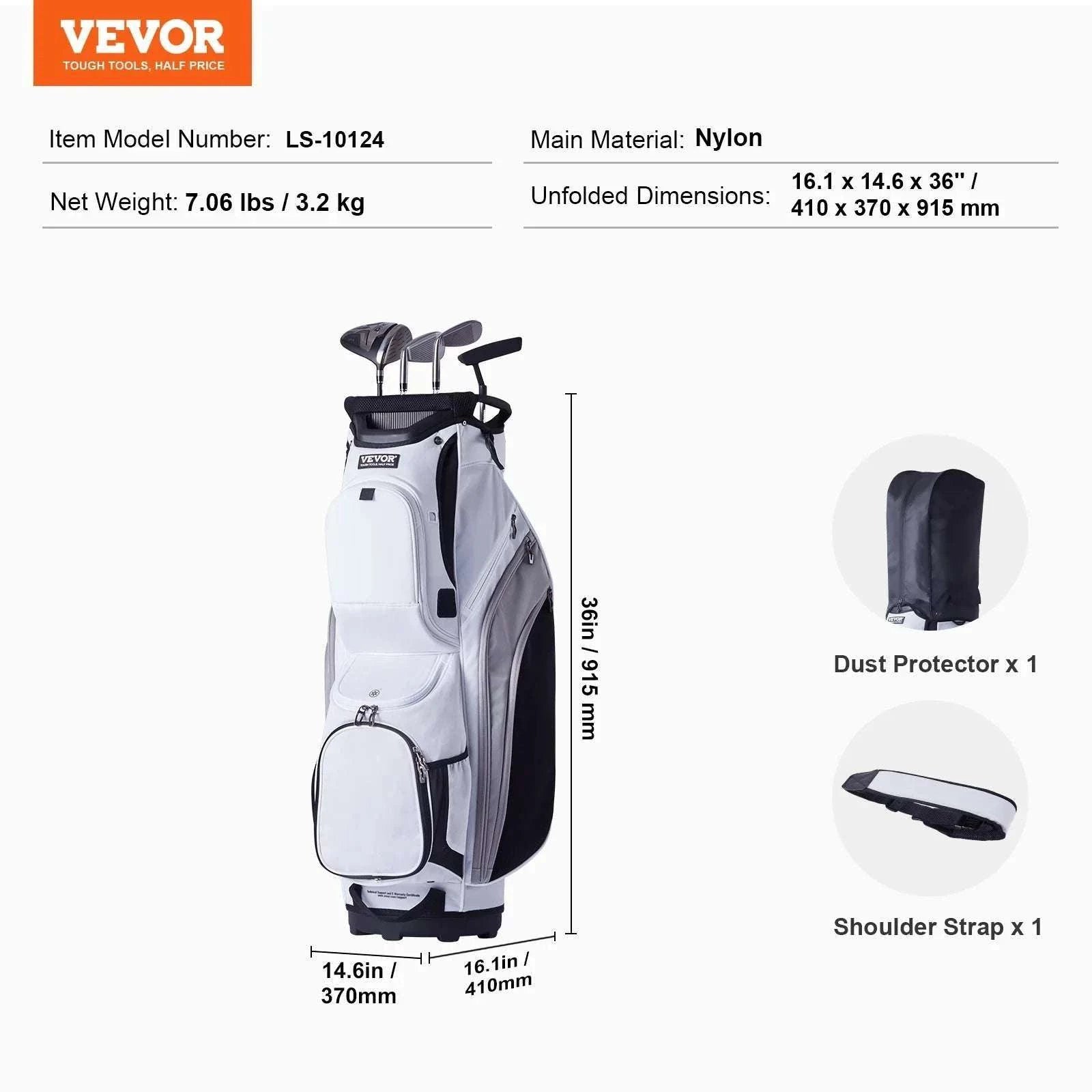 Golf Cart Bag with 14-Way Divider and Multiple Storage Pockets-Purple / UNITED KINGDOM