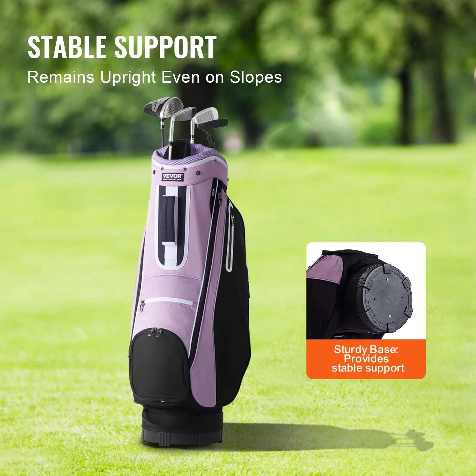 Golf Cart Bag with 14-Way Divider and Multiple Storage Pockets-Purple / UNITED KINGDOM