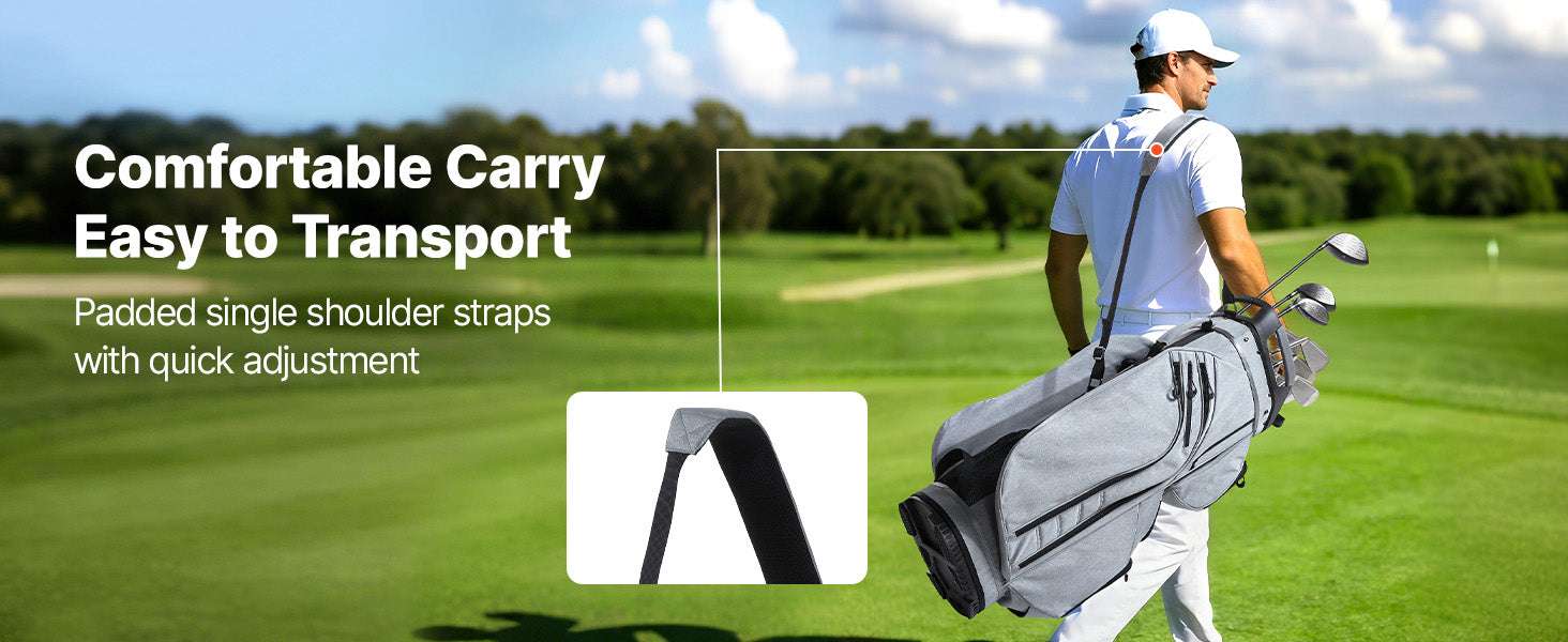 Golf Cart Bag with 15-Way Divider & Rain Hood Protection-15 Way / United States