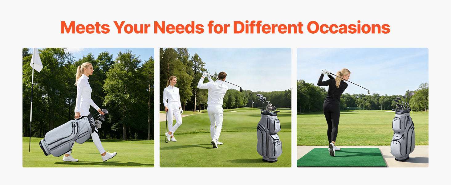 Golf Cart Bag with 15-Way Divider & Rain Hood Protection-15 Way / United States