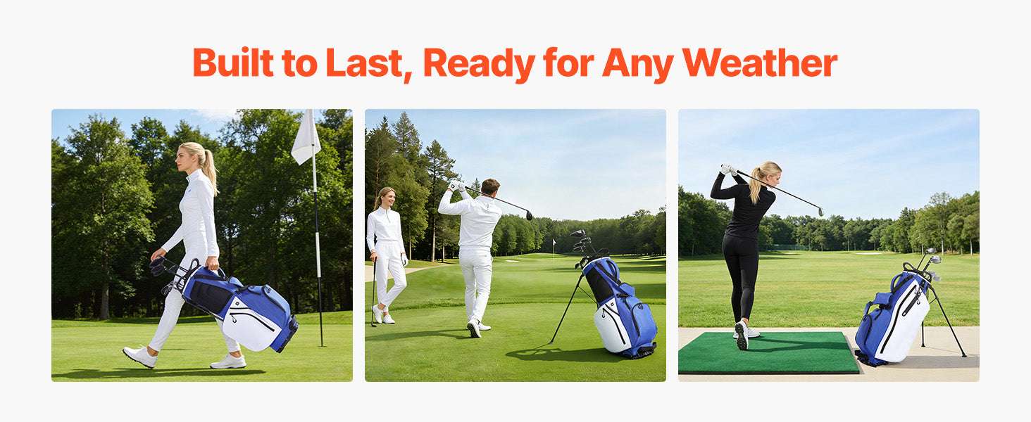 Golf Cart Bag with 7/14 Way Dividers, Storage Pockets & Straps-7 Way / United States