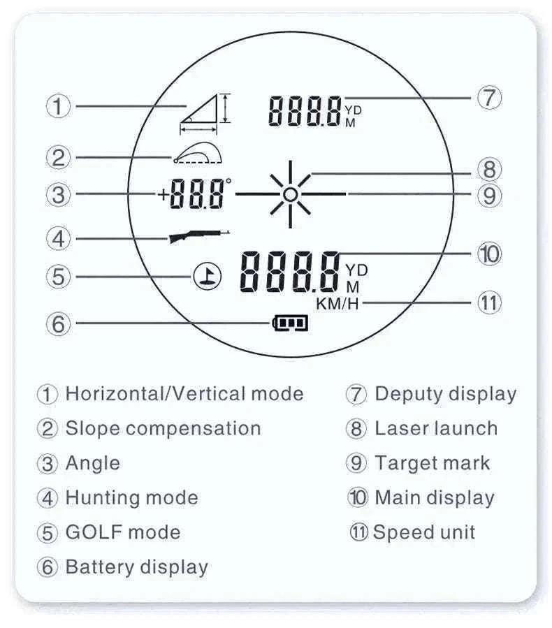 Golf Laser Rangefinder 1000M with Slope & Flag Lock Precision Meter-1000m