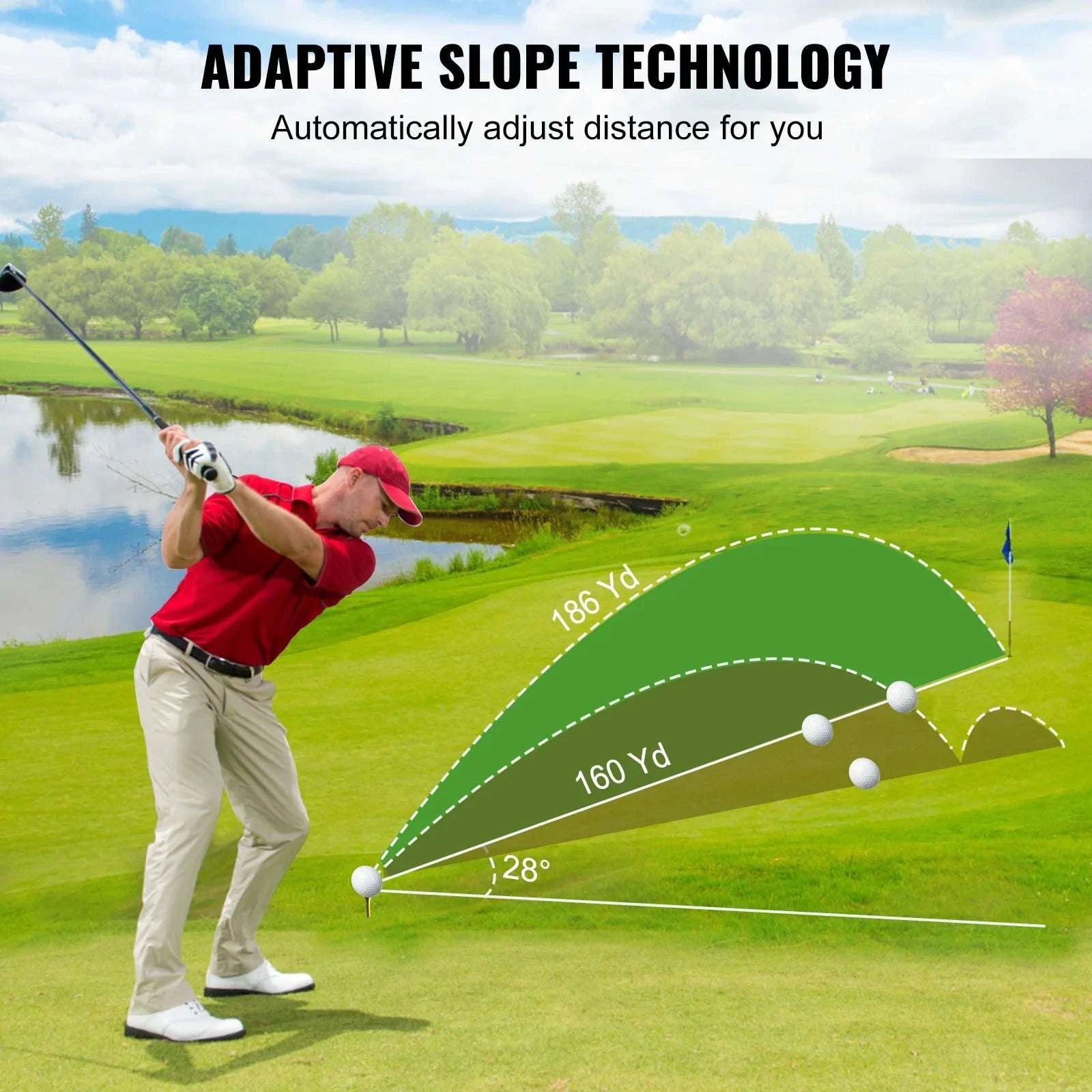 Golf Laser Rangefinder 900 Yards with Slope, Flag Lock & 6X Zoom-5-900 yards / spain
