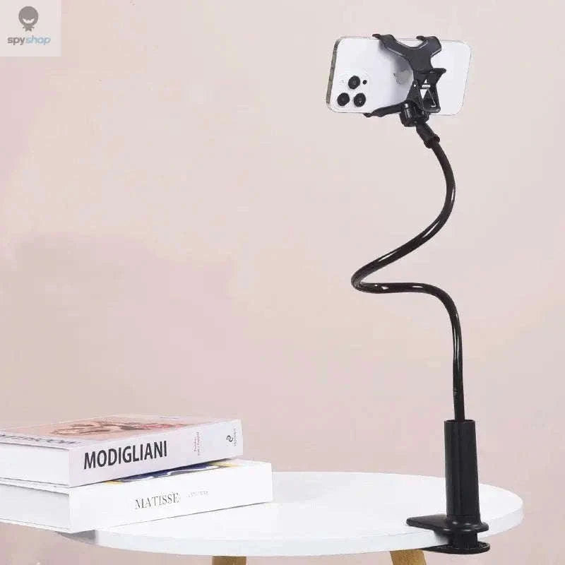 Gooseneck Phone Holder with Strong Clamp and Flexible Arm-white
