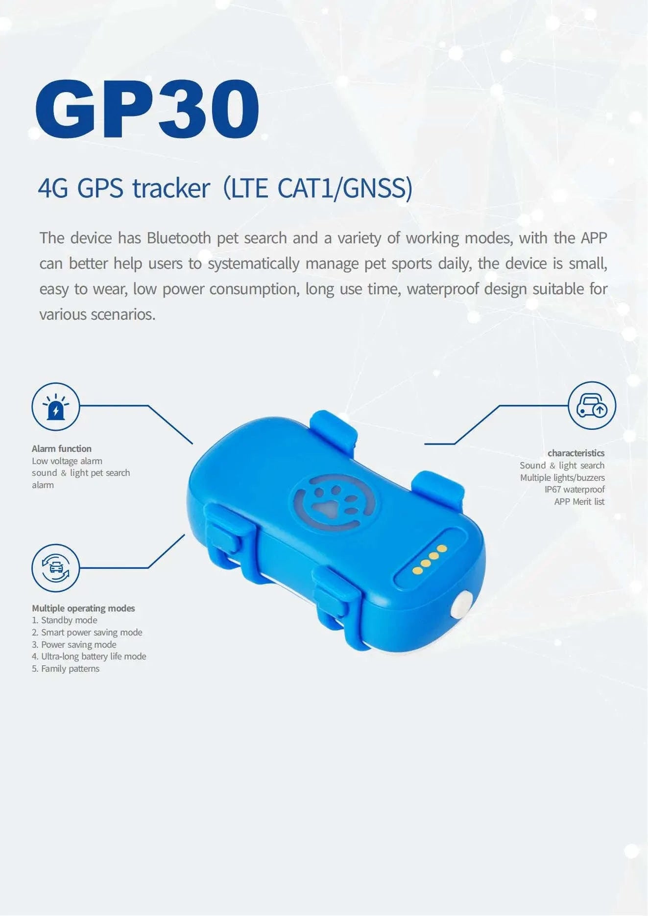 GPS Pet Tracker with Real-Time Tracking, Geo-Fence & App Alerts-Pet Tracker / United States