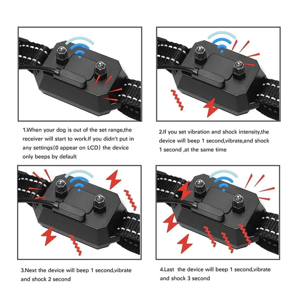 GPS Wireless Dog Fence Collar with 100–3300 ft Adjustable Range-black