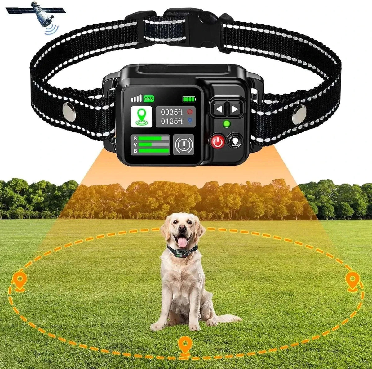 GPS Wireless Dog Fencing System for Safe Outdoor Boundaries-black