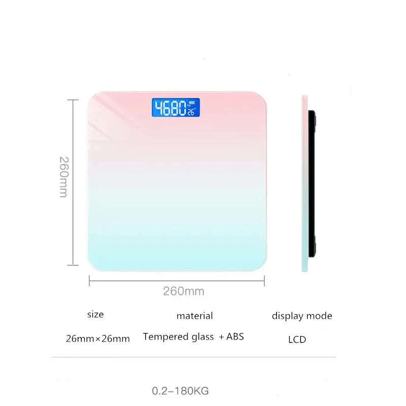 Gradient Color Intelligent LED Digital Glass Weight Scale-Turning Green