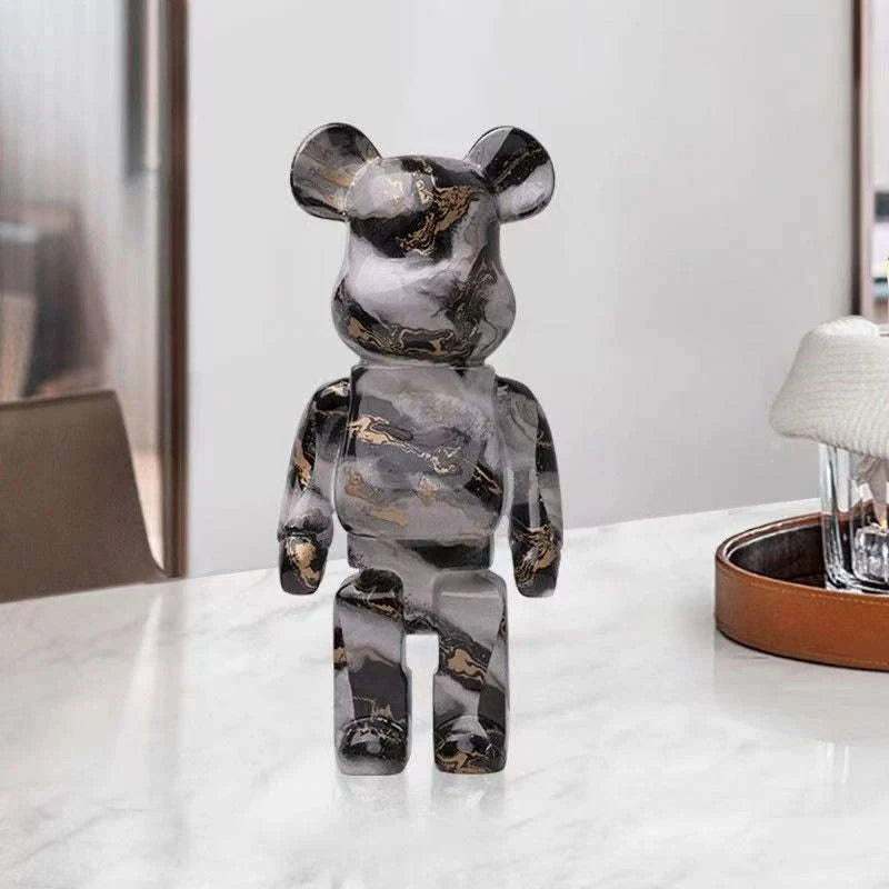 Graffiti Bear Resin Storage Figurine for Home Decor-R