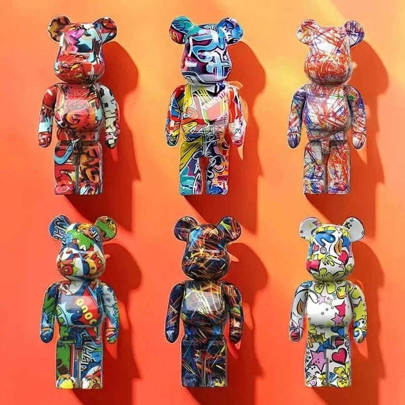 Graffiti Bear Resin Storage Figurine for Home Decor-R