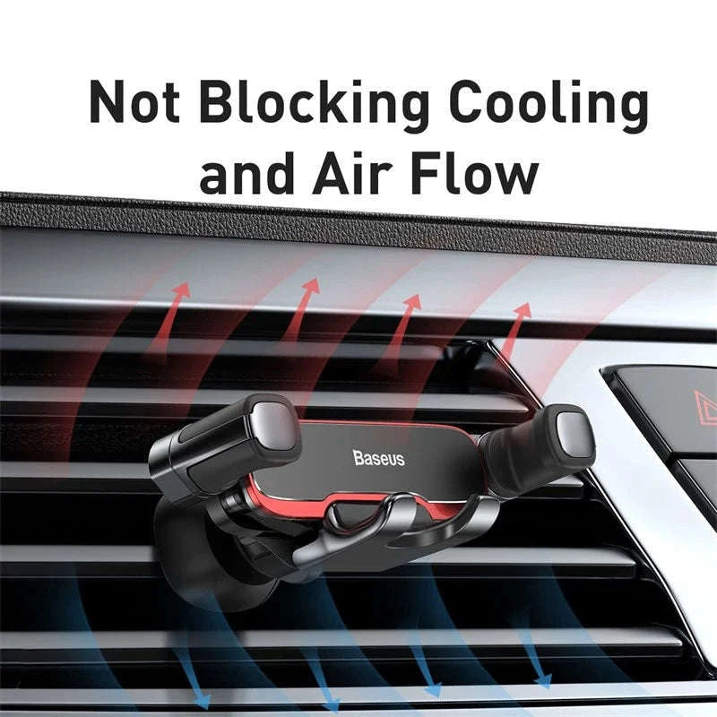 Gravity Car Phone Holder Air Vent Mount for 4.7–6.5” Phones-with Swing Arm