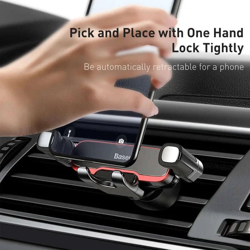Gravity Car Phone Holder Air Vent Mount for 4.7–6.5” Phones-with Swing Arm