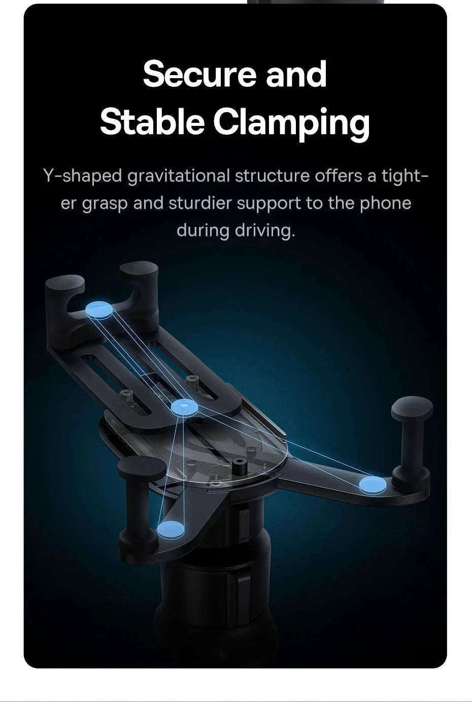 Gravity Car Phone Holder Air Vent Mount with Auto Clamp Grip-Black