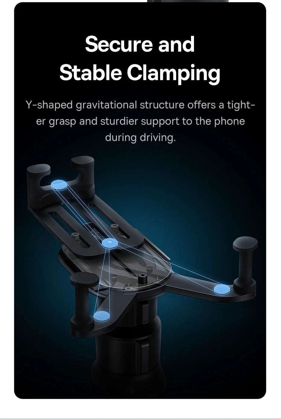 Gravity Car Phone Holder Air Vent Mount with Auto Clamp Grip-Black