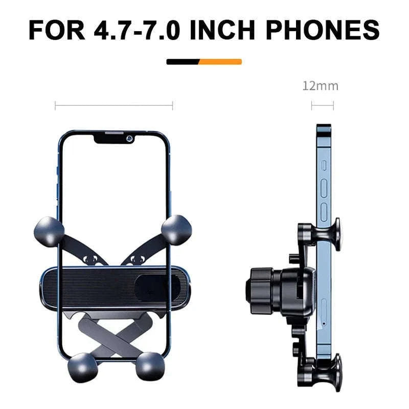 Gravity Car Phone Holder Air Vent Telescopic 360-Degree Mount-Short