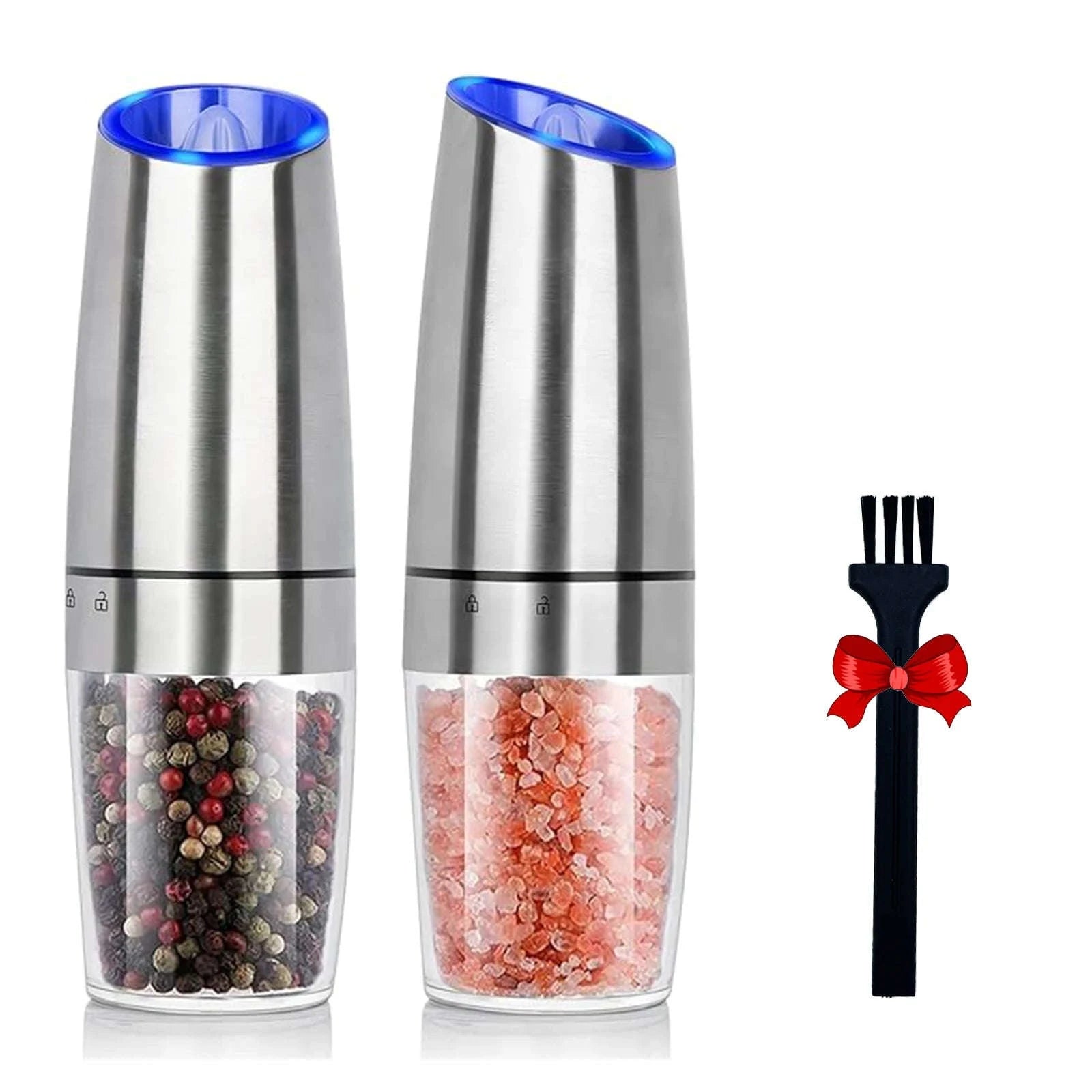 Gravity Electric Salt and Pepper Grinder with LED Light, One-Hand Operation-1pc / United States