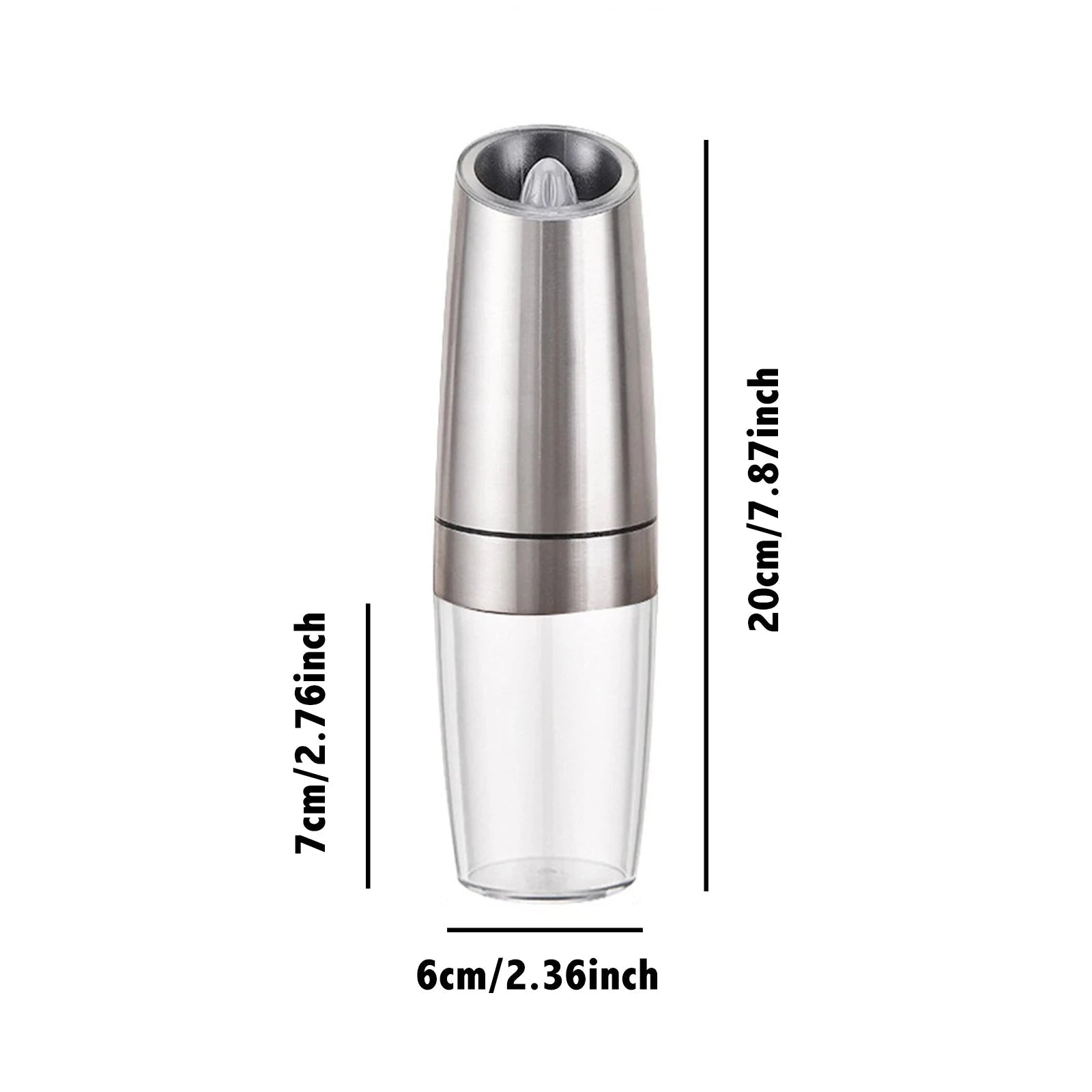 Gravity Electric Salt and Pepper Grinder with LED Light, One-Hand Operation-1pc / United States