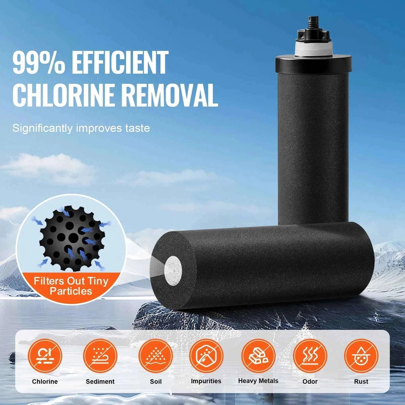 Gravity-Fed Stainless Steel Water Filter System with 2 Carbon Filters-2.25 gallon / france