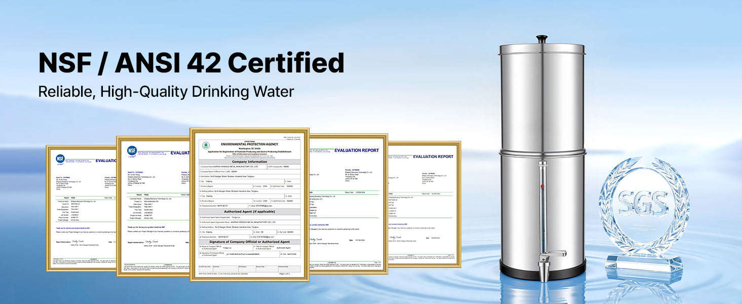 Gravity-Fed Water Filter System with 2 Carbon Filters-3gal / United States