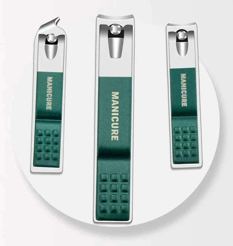 Green Manicure Set with Leather Case for Daily Grooming-18pcs set