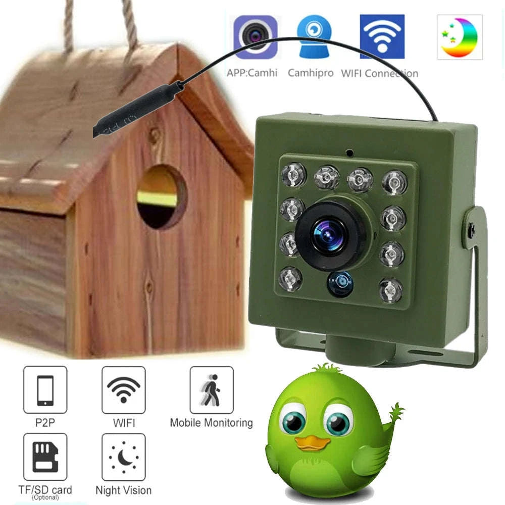 Green WiFi Bird Box Camera with Night View-5MP WIFI / UK Plug