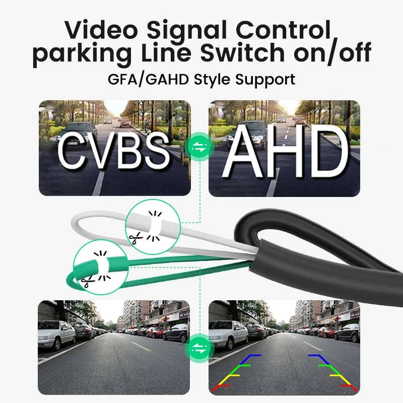 GreenYi Golden Lens Car Rear View Camera 170° Full HD Night Vision Reverse AHD Fisheye Vehicle Parking Camera-Silver-CVBS-AHD720P