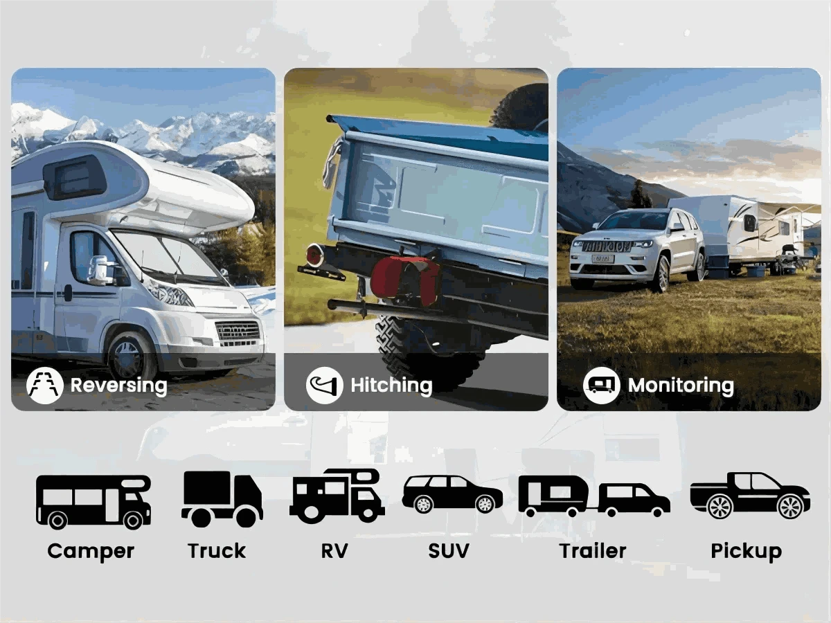GreenYi Wireless Solar Reversing Camera with Wi‑Fi App Control-Default Title