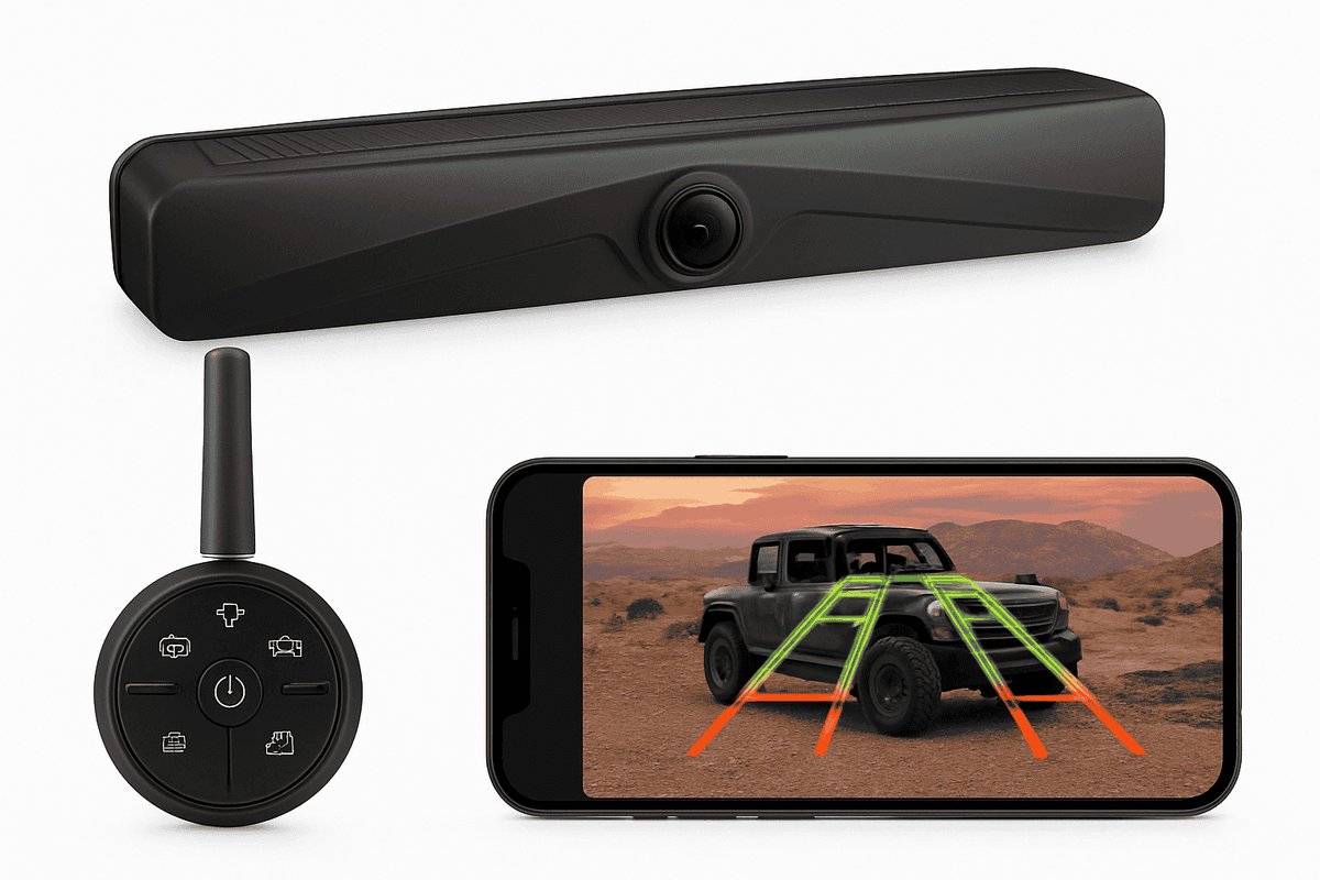 GreenYi Wireless Solar Reversing Camera with Wi‑Fi App Control-Default Title