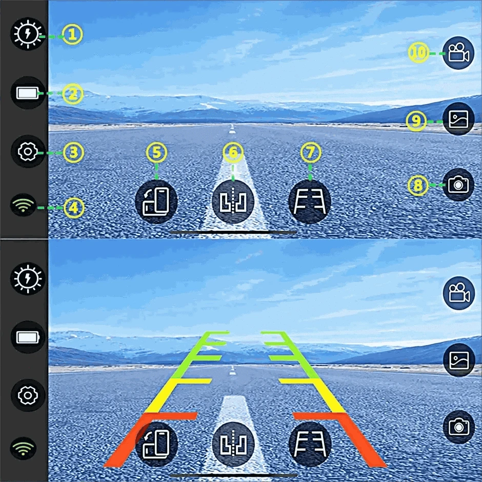 GreenYi Wireless Solar Reversing Camera with Wi‑Fi App Control-Default Title