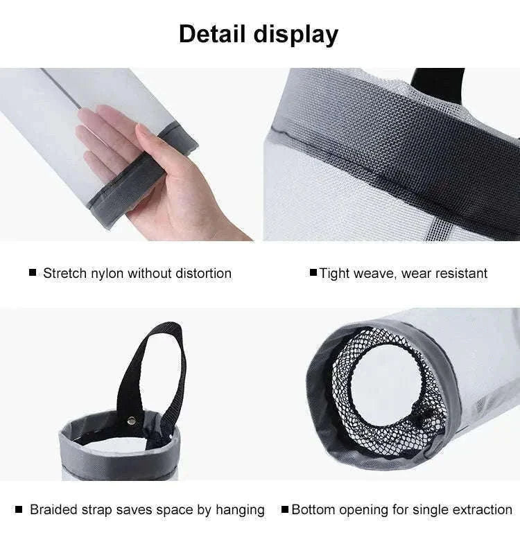 Grey Wall-Mounted Plastic Bag Dispenser for Kitchen Storage-1PC Grey