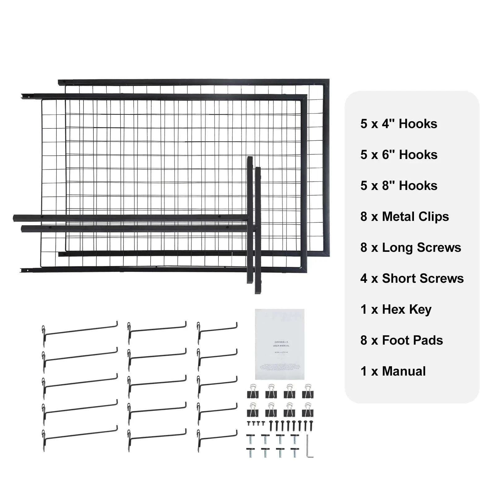 Grid Wall Display Panels with Hooks Double-Sided Rack Set-Floorstanding 2 Pack / CZECH REPUBLIC