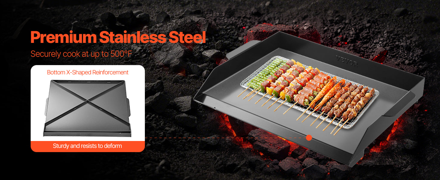 Grillplatta i kolstål för gasolgrill och spis