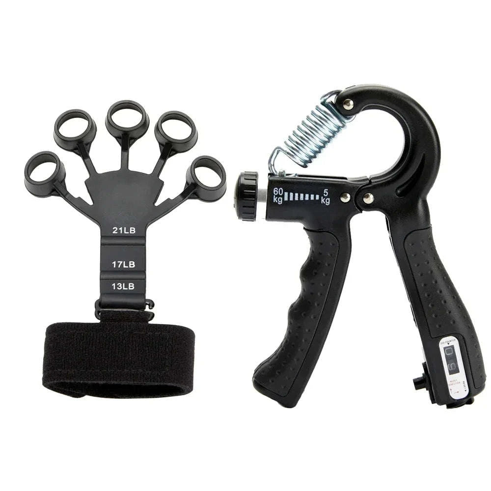 Grip Strength Trainer Kit for Muscle Building and Rehabilitation-5pcs set-black