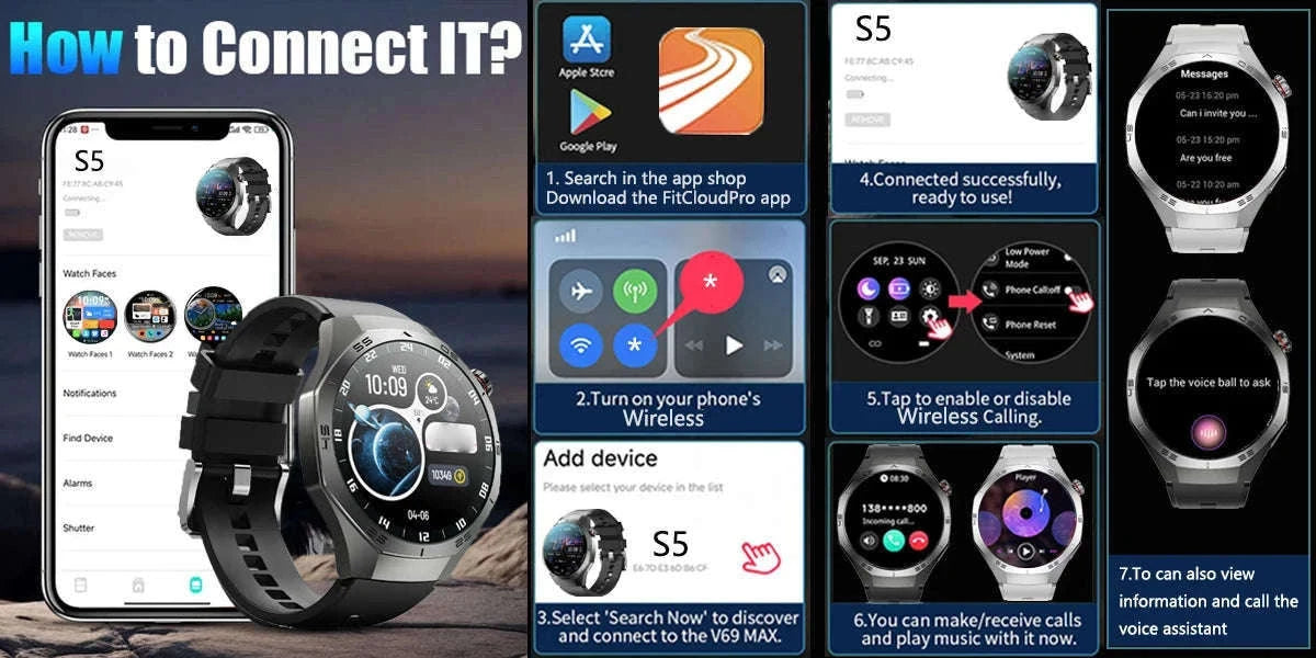 GT5 Pro Smartwatch with AMOLED Display and GPS-silvery / CHINA