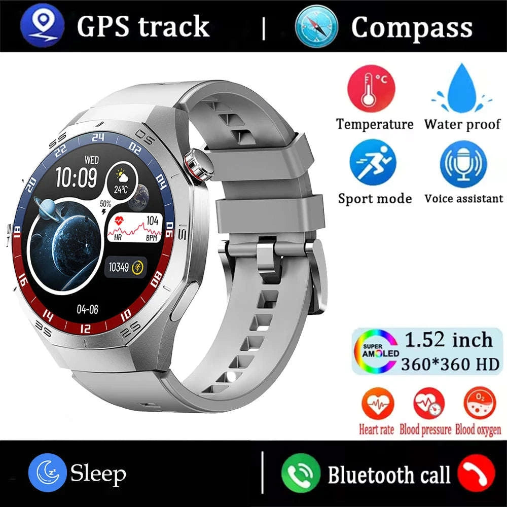 GT5 Pro Smartwatch with AMOLED Display and GPS-silvery / CHINA