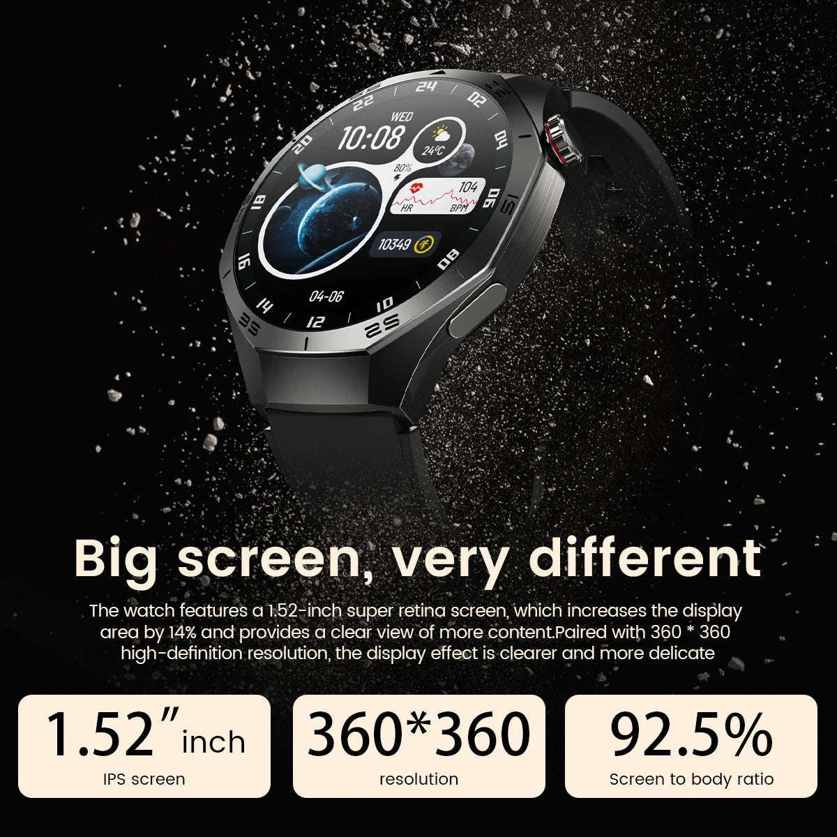 GT5 Pro Smartwatch with AMOLED Display and GPS-silvery / CHINA