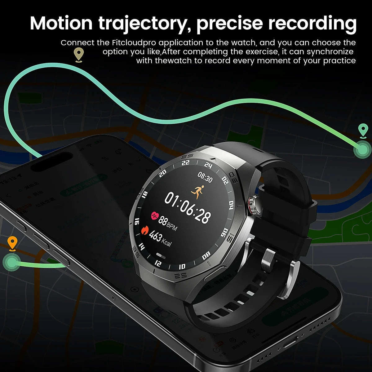 GT5 Pro Smartwatch with AMOLED Display and GPS-silvery / CHINA