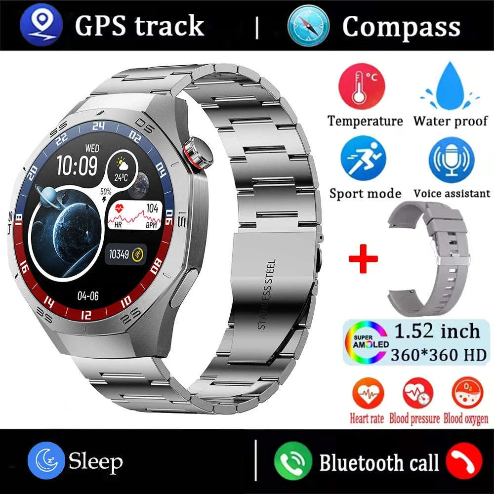 GT5 Pro Smartwatch with AMOLED Display and GPS-silvery / CHINA