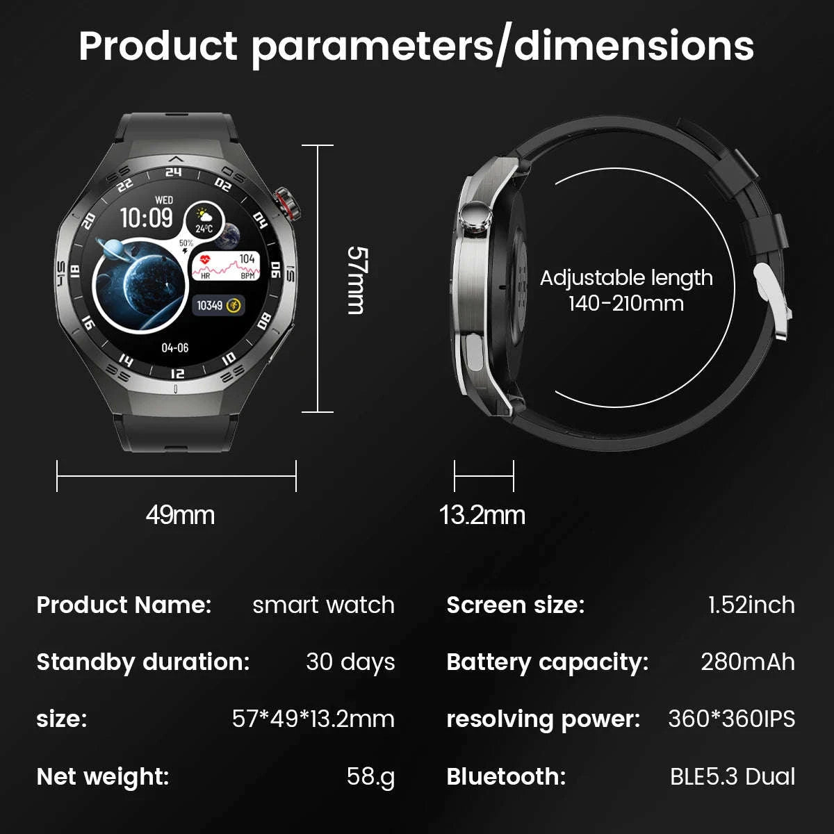 GT5 Pro Smartwatch with AMOLED Display and GPS-silvery / CHINA