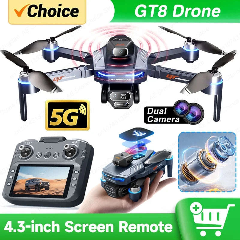 GT8 Drone with 8K Dual Cameras and Screen Remote-GT8 8K - VR - Pad / China Mainland