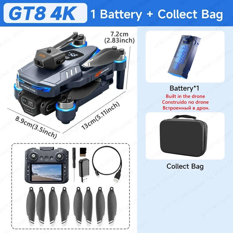 GT8 Drone with 8K Dual Cameras and Screen Remote-GT8 8K - VR - Pad / China Mainland