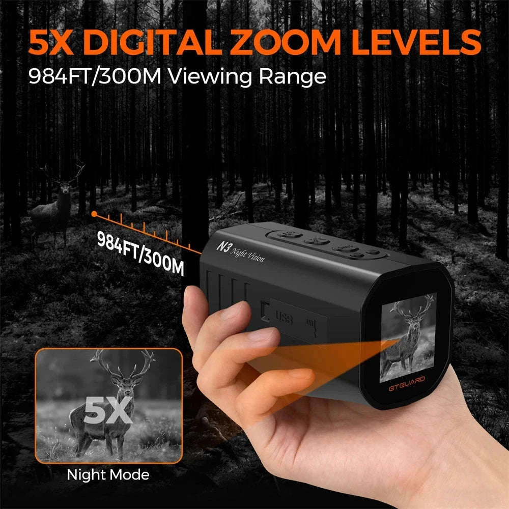 GTGUARD N3 1080P Night Vision Monocular with 5X Zoom-GTGUARD N3