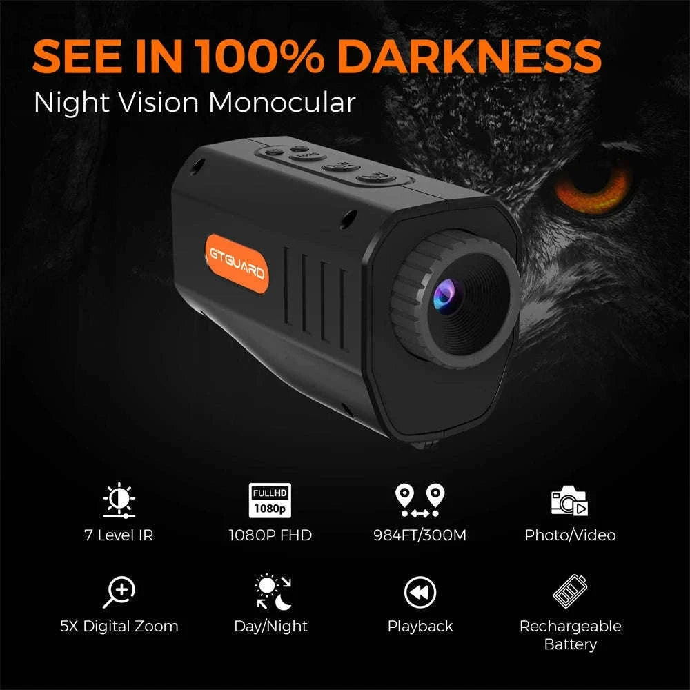 GTGUARD N3 1080P Night Vision Monocular with 5X Zoom-GTGUARD N3