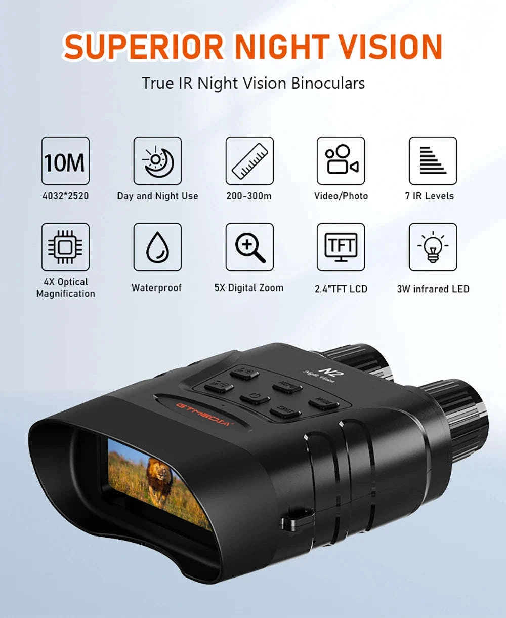 GTMEDIA N2 Night Vision Binoculars with 5X Zoom and 1080P-United States