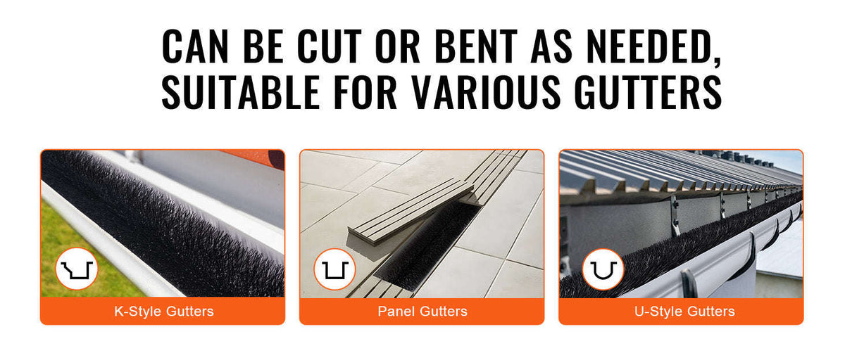 Gutter Brush 30 Ft Total Length 4.33 in Diameter Leaf Guard-4.33in510pc15ft / CZECH REPUBLIC