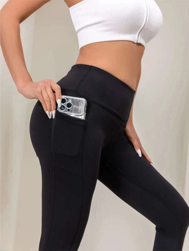 Gym Cropped Pants High Waisted Fitness Leggings-M / E136-9