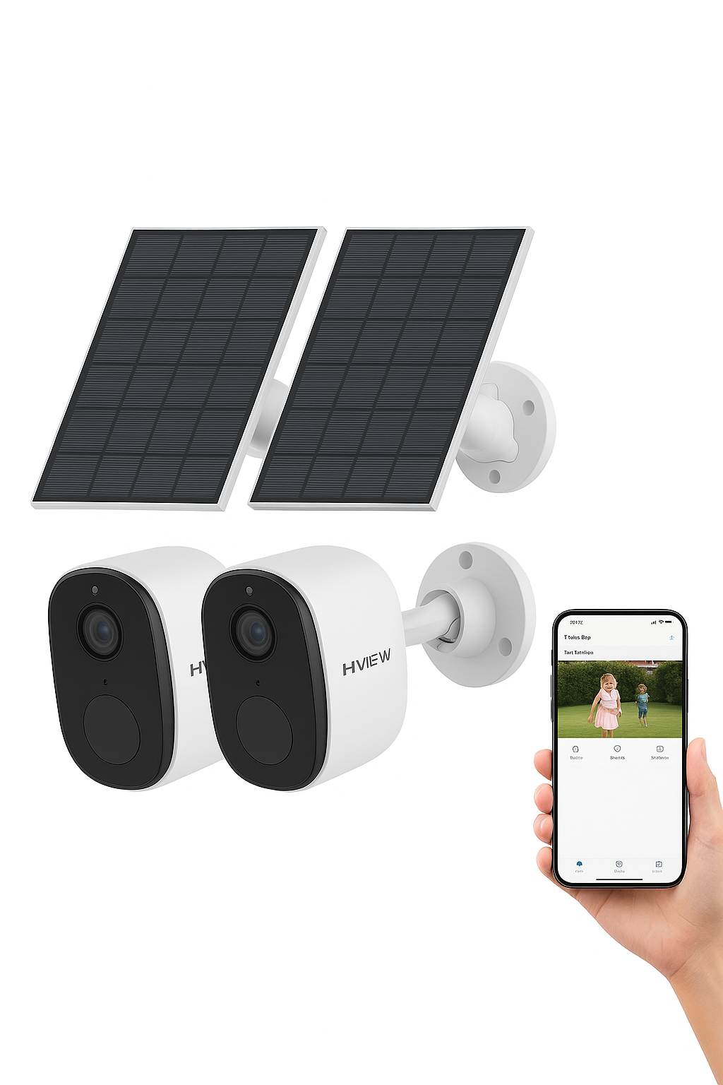 2-Pack Wireless Outdoor Security Camera 2K 3MP with Spotlight, Siren, 2-Way Audio, Solar Power