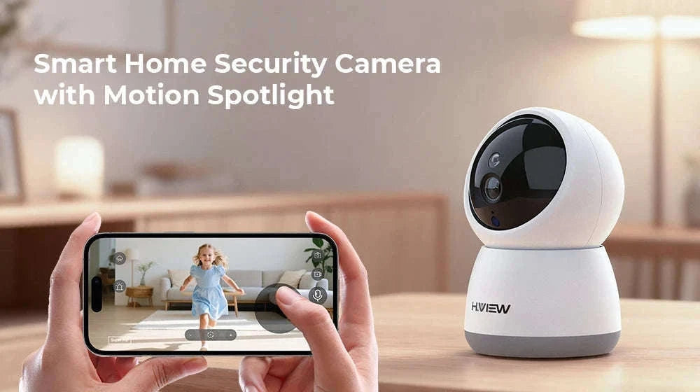 H.VIEW 3MP WiFi Indoor Security Camera with AI Detection-france