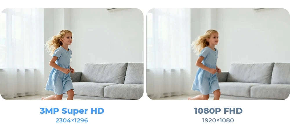 H.VIEW 3MP WiFi Indoor Security Camera with AI Detection-france