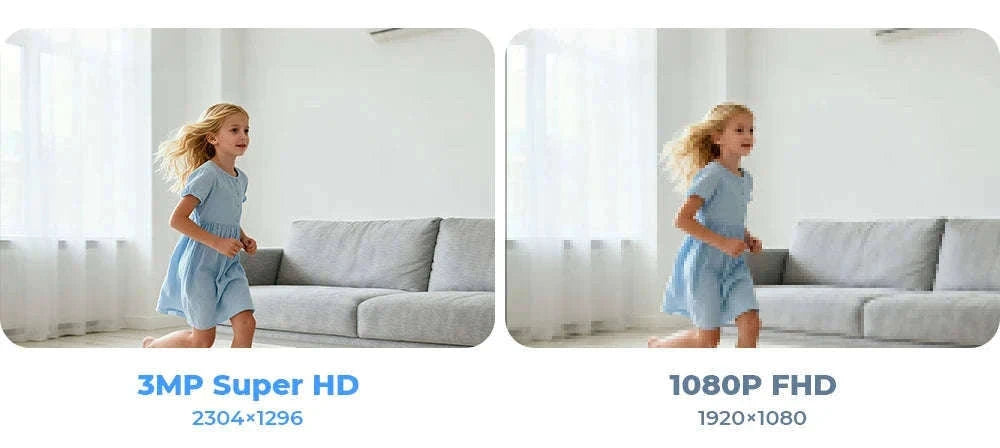 H.VIEW 3MP WiFi Indoor Security Camera with AI Detection-france
